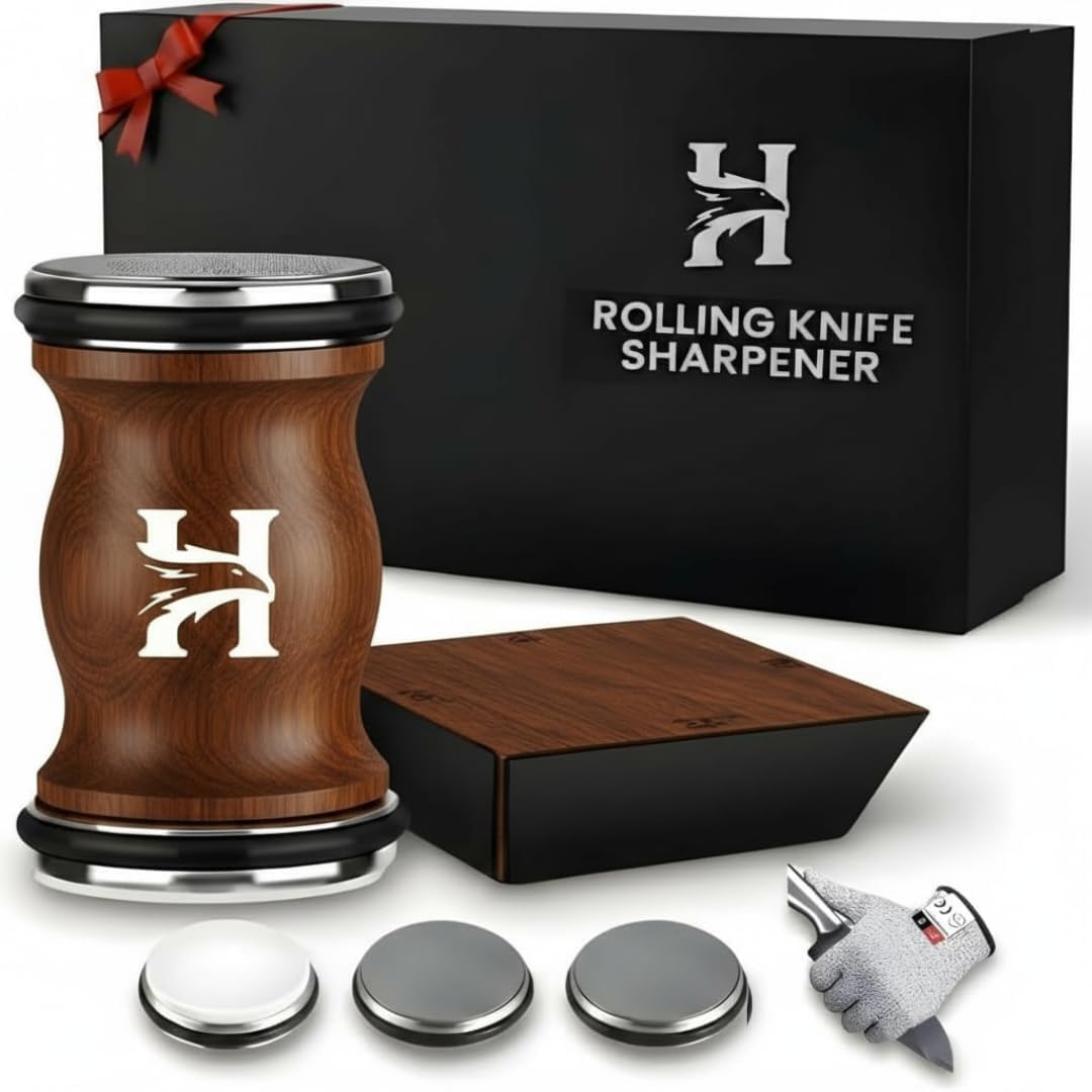 4 Angles High Carbon Stainless Steel Rolling Knife Sharpener Kit